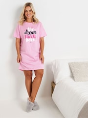 Yours Curve Pink Dream Starts Here Sleeptee 2 Pack - Image 2 of 8