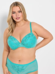 Yours Curve Green Floral Embellished Padded Bras 2 Pack - Image 2 of 8