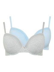 Yours Curve Grey Cotton Padded Bras 2 Pack - Image 6 of 8