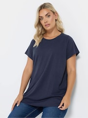 Yours Curve Blue Core Short Sleeve T-Shirts 5 Pack - Image 2 of 10