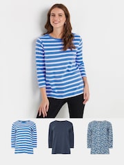 M&Co Stripe & Animal Print Crew Neck Tops 3 Pack - Image 1 of 9
