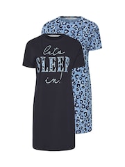 Yours Curve Lets Sleep T-Shirts 2 Pack - Imagen 6 de 8