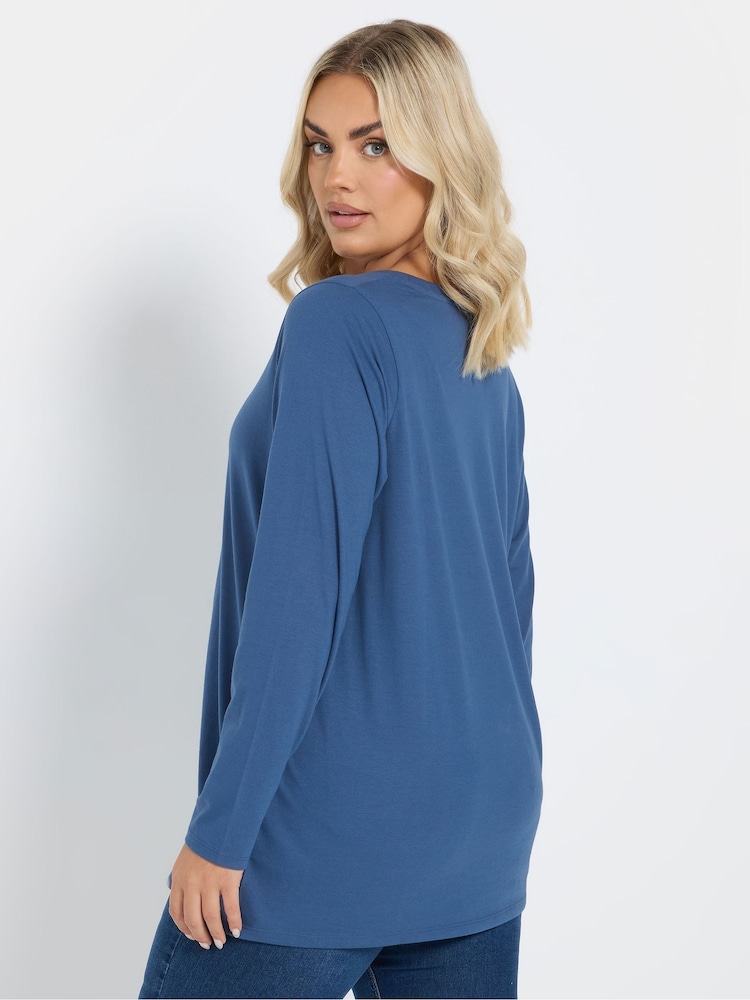 Yours Curve Grey Core Long Sleeve T-Shirts 3 Pack - Image 4 of 6