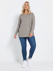 Yours Curve Grey Core Long Sleeve T-Shirts 3 Pack - Image 5 of 6