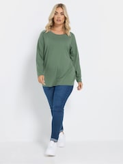Yours Curve Grey Core Long Sleeve T-Shirts 3 Pack - Image 6 of 6