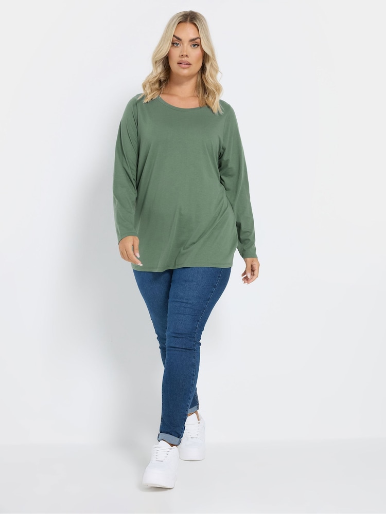 Yours Curve Grey Core Long Sleeve T-Shirts 3 Pack - Image 6 of 6