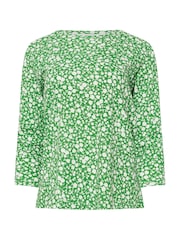 M&Co Green & White Ditsy Floral & Plain Tops Tops 3 Pack - Image 9 of 9