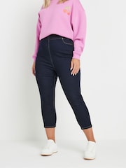 Yours Curve Blue Cropped Jenny Jeggings - Image 1 of 5