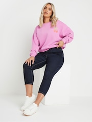Yours Curve Blue Cropped Jenny Jeggings - Image 2 of 5