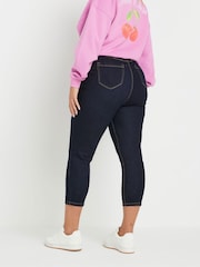Yours Curve Blue Cropped Jenny Jeggings - Image 3 of 5