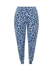 Yours Curve Blue Animal Cuffed 100% Cotton Pyjamas Pant - Image 5 of 5