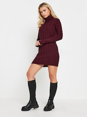 PixieGirl Petite Red Cable Knit Jumper Dress - Image 2 of 5