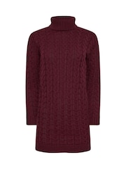 PixieGirl Petite Red Cable Knit Jumper Dress - Image 5 of 5