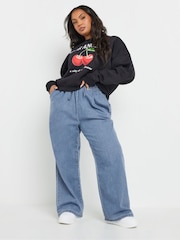 Yours Curve Blue Denim 100% Cotton Jeans - Image 2 of 5