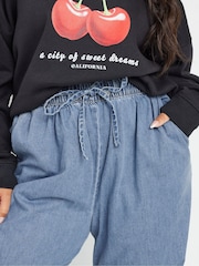 Yours Curve Blue Denim 100% Cotton Jeans - Image 4 of 5