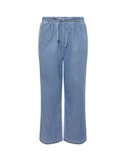 Yours Curve Blue Denim 100% Cotton Jeans - Image 5 of 5