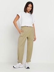 PixieGirl Petite Natural Barrel Button Cuffed Trousers - Image 4 of 5