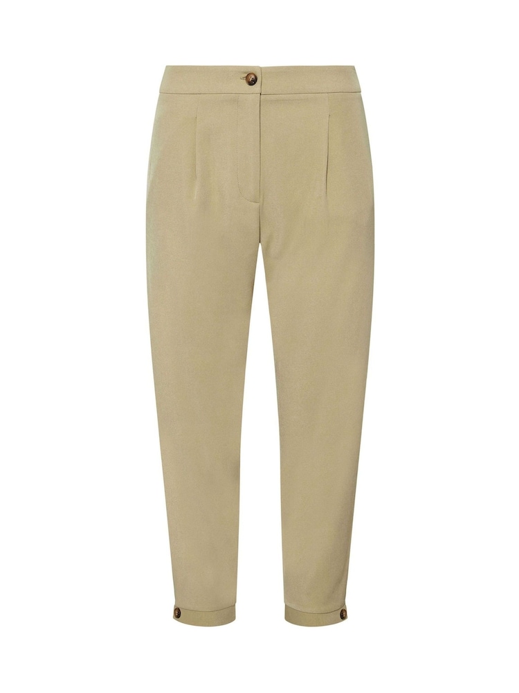 PixieGirl Petite Natural Barrel Button Cuffed Trousers - Image 5 of 5 PixieGirl Petite Natural Barrel Button Cuffed Trousers - Image 5 of 5