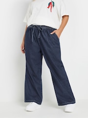 Yours Curve Blue Denim 100% Cotton Jeans - Image 1 of 5