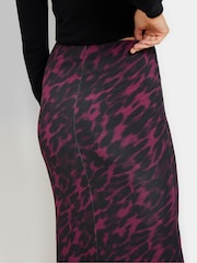 Long Tall Sally Burgundy Red Animal Print Maxi Skirt - Image 4 of 5