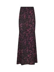 Long Tall Sally Burgundy Red Animal Print Maxi Skirt - Image 5 of 5