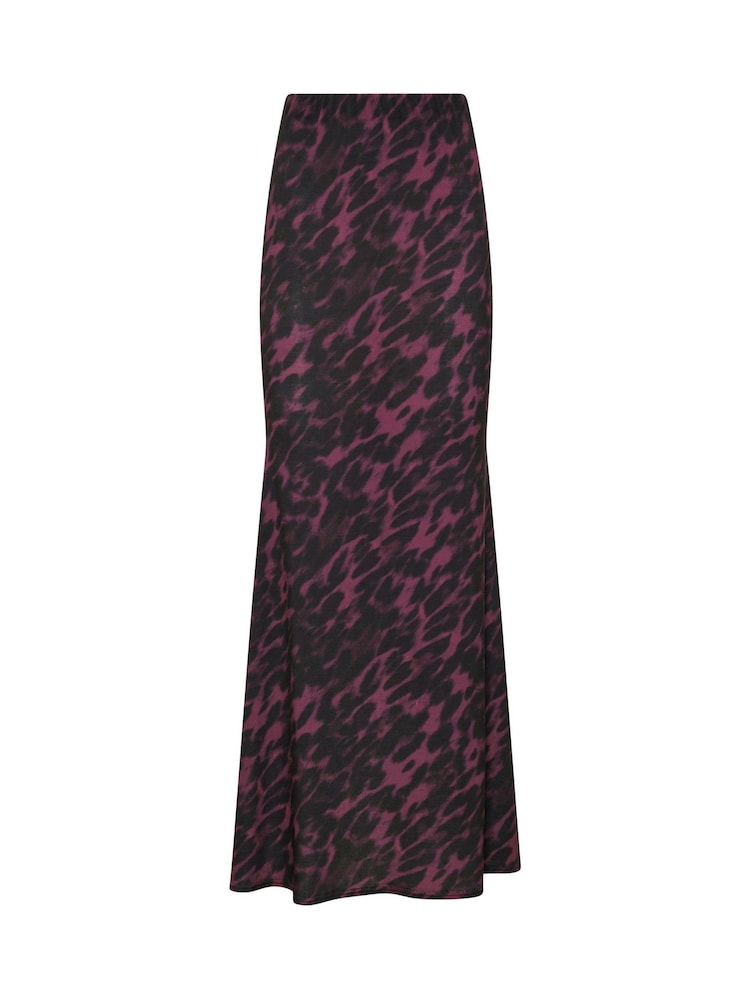 Long Tall Sally Burgundy Red Animal Print Maxi Skirt - Image 5 of 5