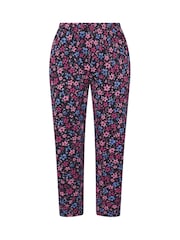 Yours Curve Blue Floral Print Wide Leg 100% Cotton Pyjamas Pants - Image 5 of 5