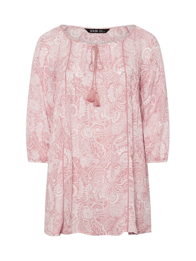 Yours Curve Pink Tie Front Top - Image 6 of 6