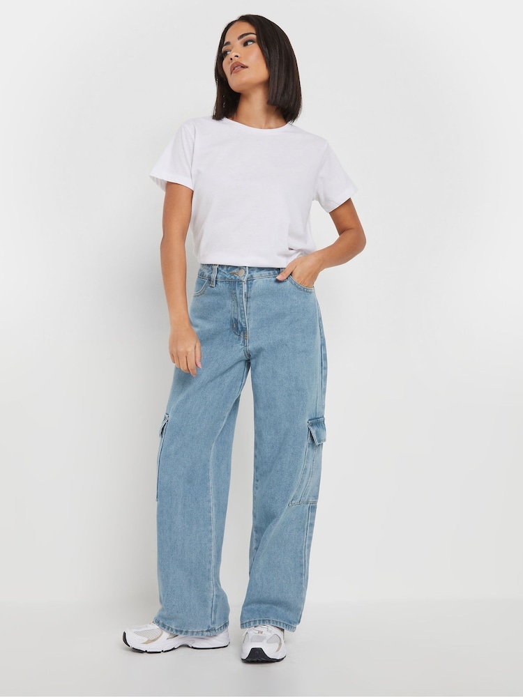 PixieGirl Petite Blue Denim Utility 100% Cotton Jeans - Image 2 of 5