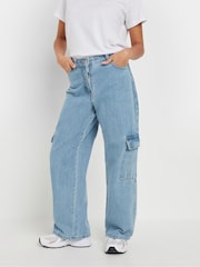PixieGirl Petite Blue Denim Utility 100% Cotton Jeans - Image 3 of 5