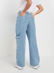 PixieGirl Petite Blue Denim Utility 100% Cotton Jeans - Image 4 of 5