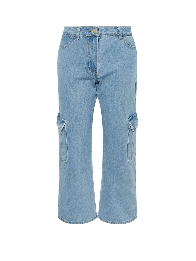 PixieGirl Petite Blue Denim Utility 100% Cotton Jeans - Image 5 of 5