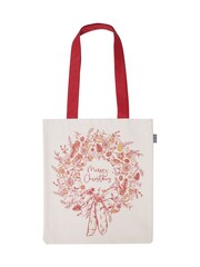 Victoria Eggs Red Christmas Wreath Canvas Bag - Image 3 of 3