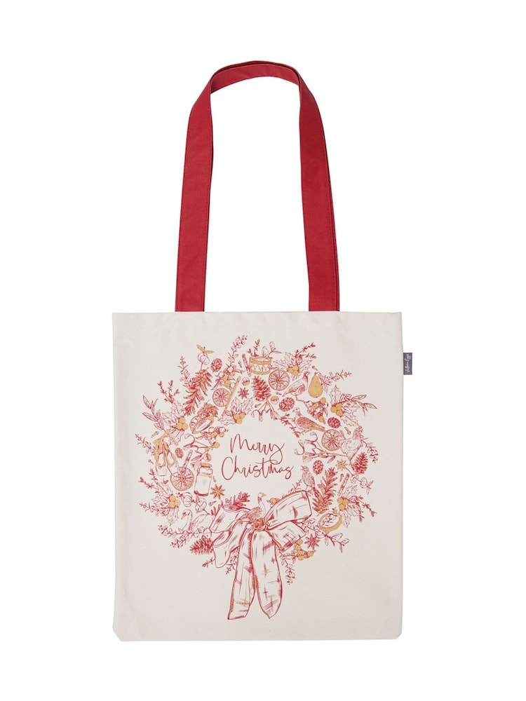 Victoria Eggs Red Christmas Wreath Canvas Bag - Image 3 of 3