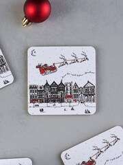 Victoria Eggs Red Santas Sleigh set of 4 Coasters - Image 2 of 3
