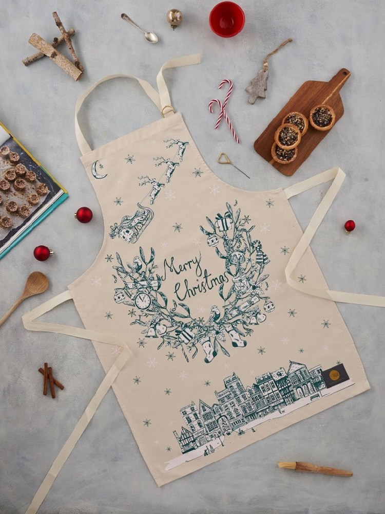 Victoria Eggs Teal Night Before Christmas Apron - Image 1 of 4