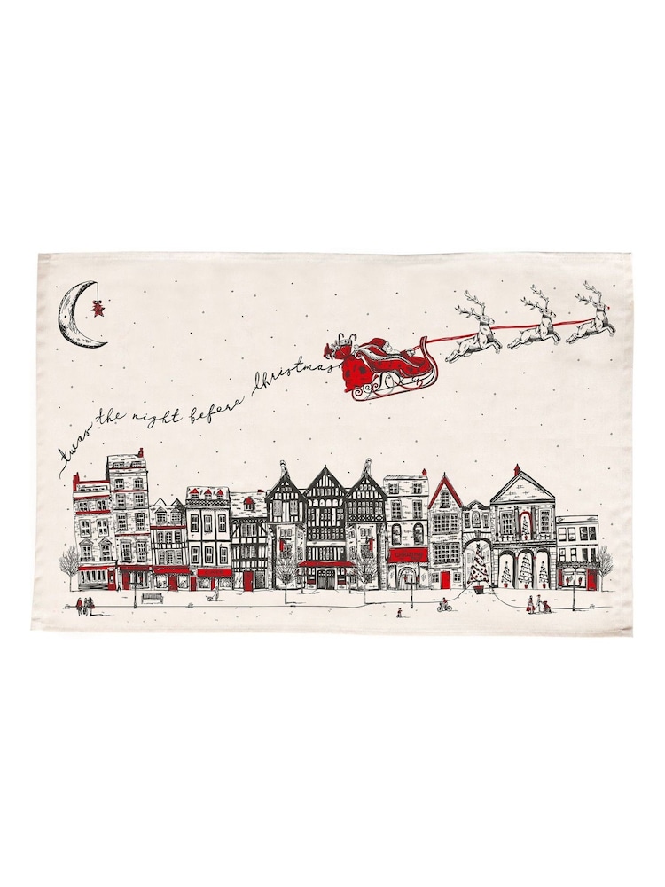 Victoria Eggs Red Santas Sleigh Christmas Tea Towels Set of 2 - Image 3 of 3