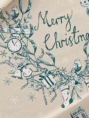 Victoria Eggs Teal Night Before Christmas Set of 2 Tea Towels - Image 2 of 3
