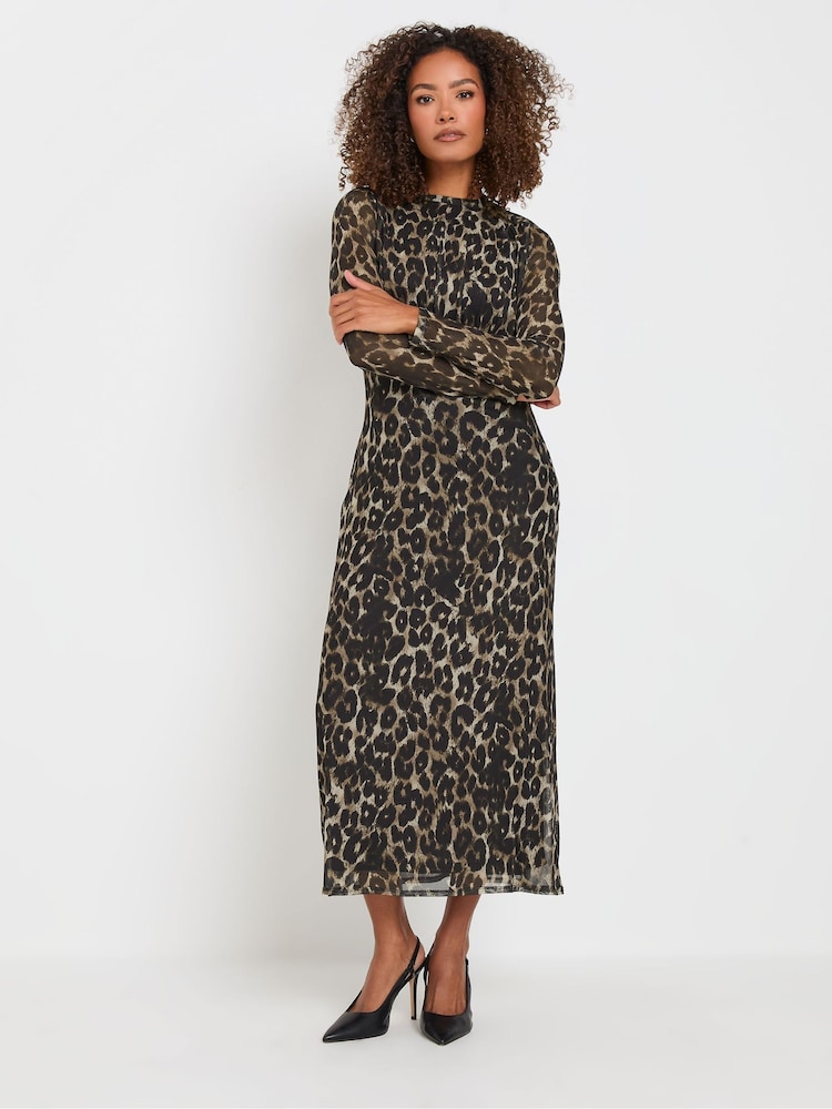 M&Co Midikleid aus Netzstoff mit Leoparden-Print - Bild 1 von 5