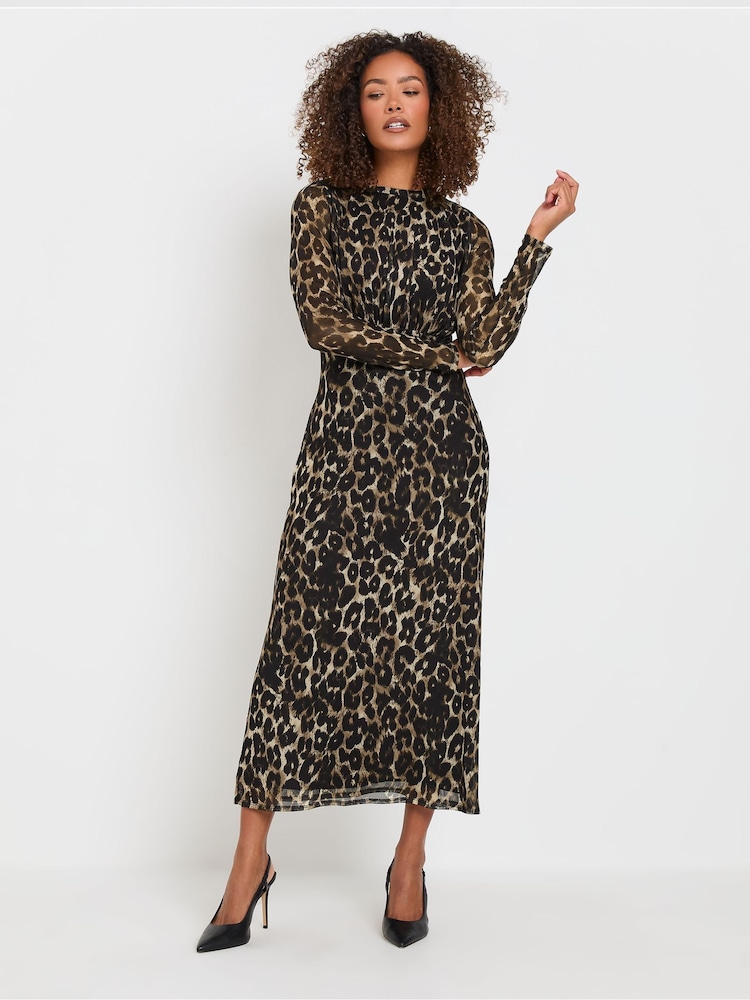 knee length dresses for ladies Sunset Leopard Mesh Dress main image 0