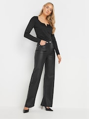 Long Tall Sally Black Square Notch Neck Top - Image 2 of 5