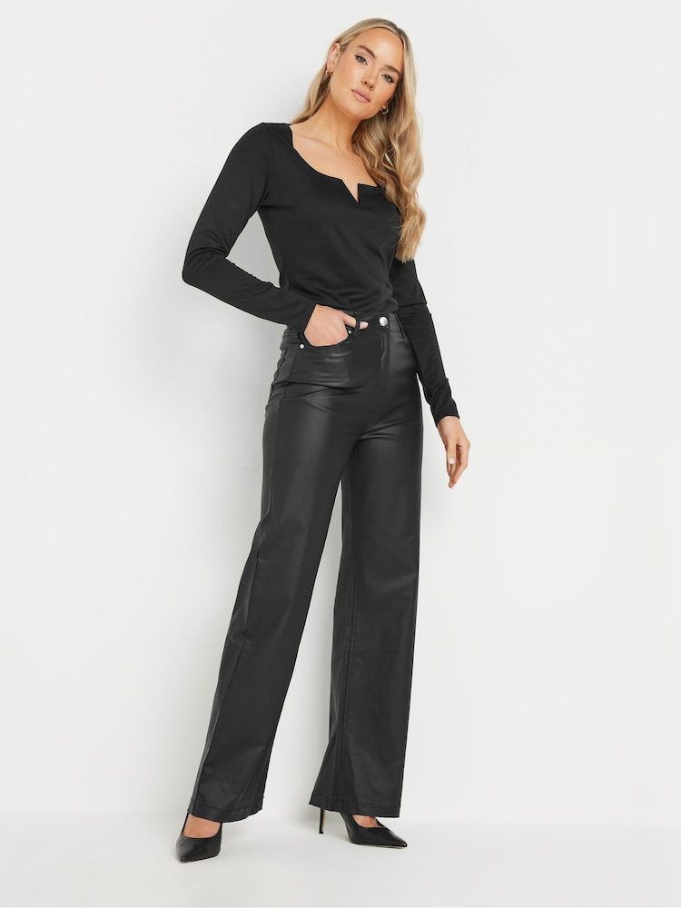 Long Tall Sally Black Square Notch Neck Top - Image 2 of 5 Long Tall Sally Black Square Notch Neck Top - Image 2 of 5