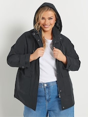Yours Curve Blue Raglan Lightweight Jacket - Image 2 of 6