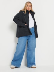 Yours Curve Blue Raglan Lightweight Jacket - Image 3 of 6