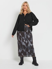 Yours Curve Grey Mesh Tube Skirt - Image 2 of 5