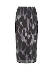 Yours Curve Grey Mesh Tube Skirt - Image 5 of 5