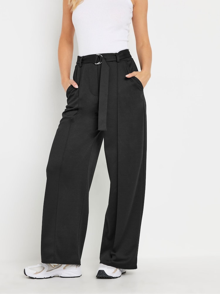 PixieGirl Petite Black Buckle Wide Leg Trousers - Image 2 of 5