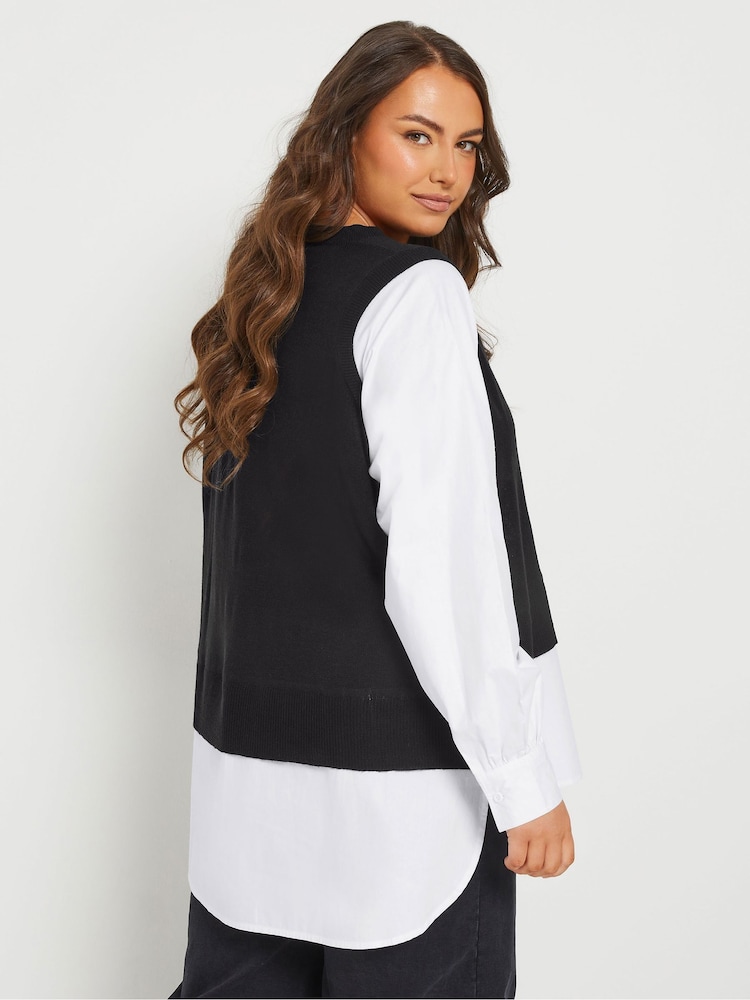 Yours Curve Black Vest Short - Image 2 of 9