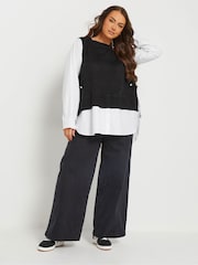 Yours Curve Black Vest Short - Image 6 of 9