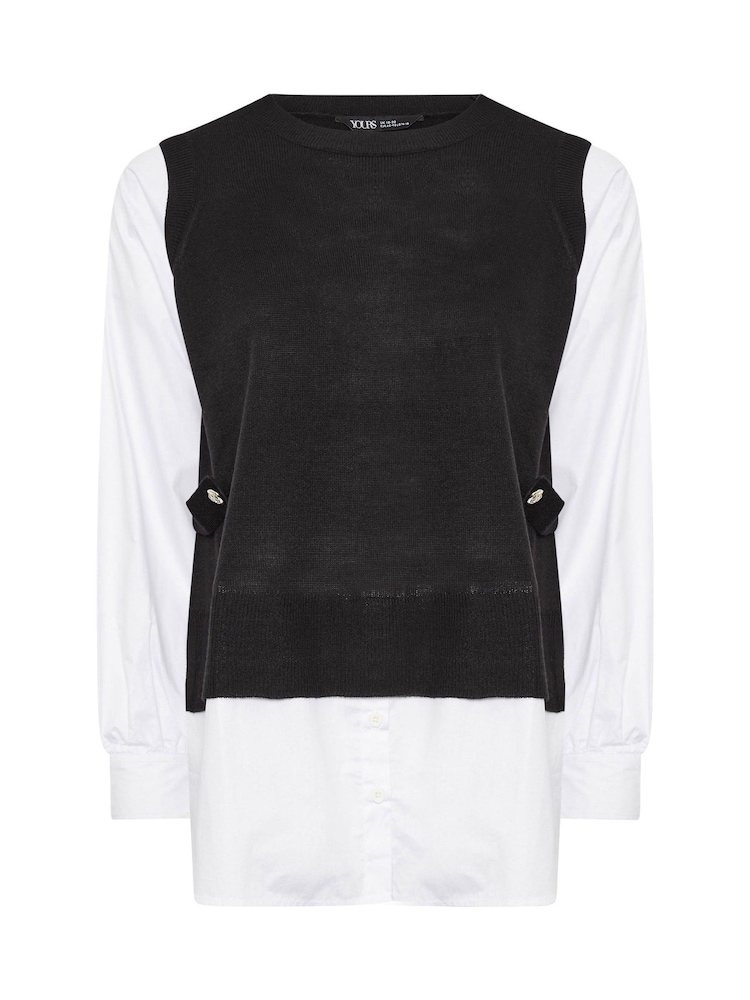 Yours Curve Black Vest Short - Image 9 of 9